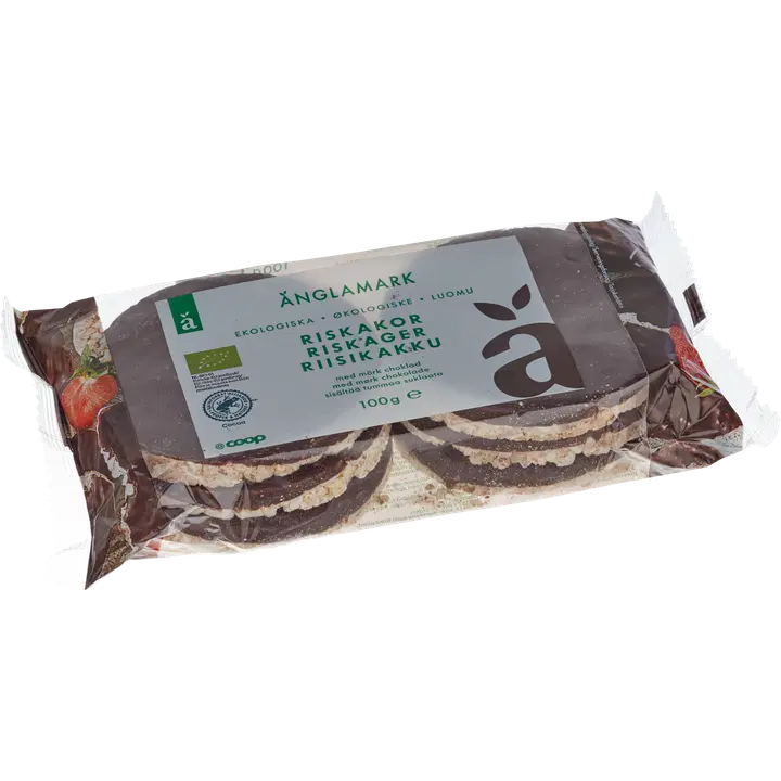 Änglamark ökoloogilised riisigaletid tumeda šokolaadiga 100g