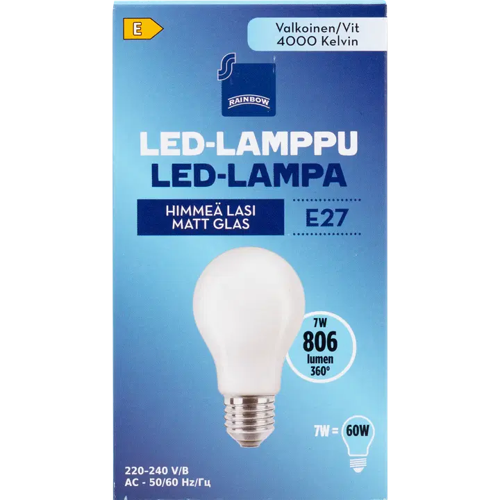 Rainbow LED-lamp E27 7W 4000K 806LM