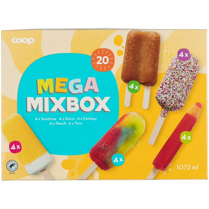 Coop Jäätis Mega Mixbox 20 tk, 1072 ml