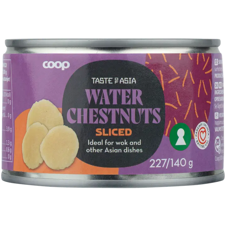 Coop asia viilutatud vesikastanid 227 g/140 g