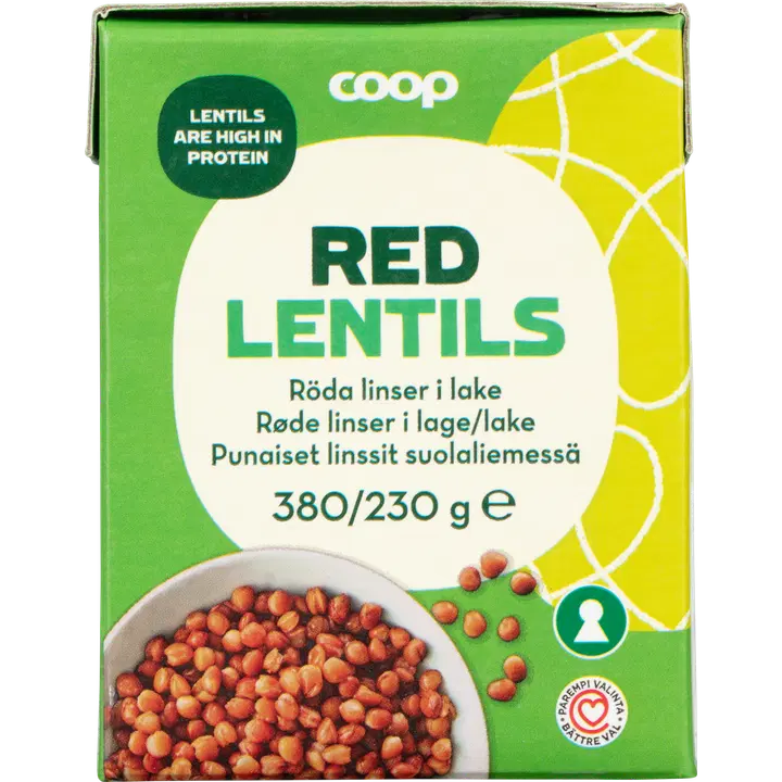 Coop punased läätsed soolvees 380/230g