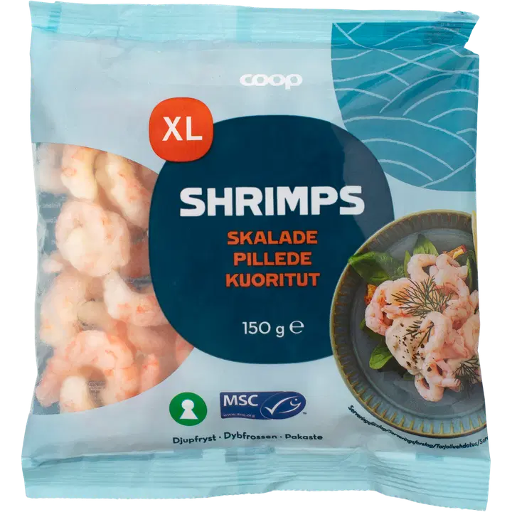 CoopSsuured Kooritud Krevetid 150 g