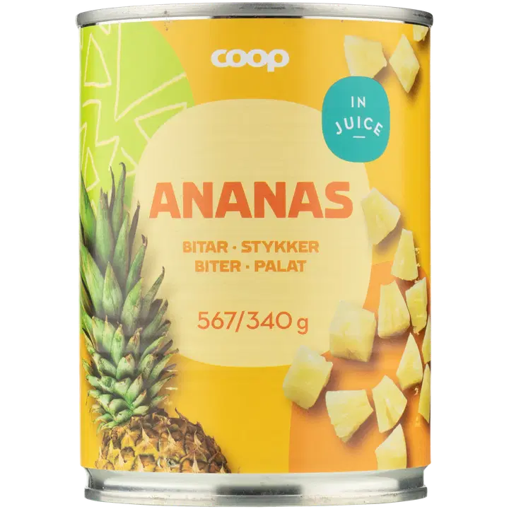 Coop ananass ananassimahlas 567/340g