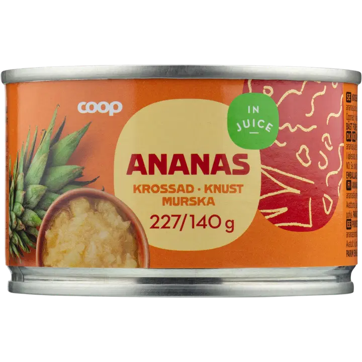 Coop purustatud ananass anassimahlas 227/140gg