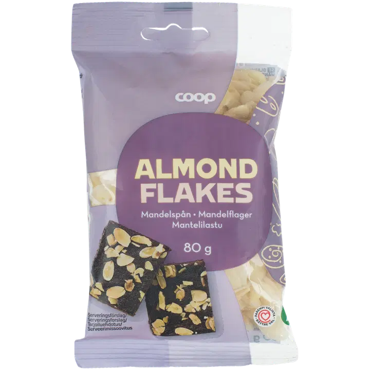 Coop blanšeeritud mandlilaastud 80g