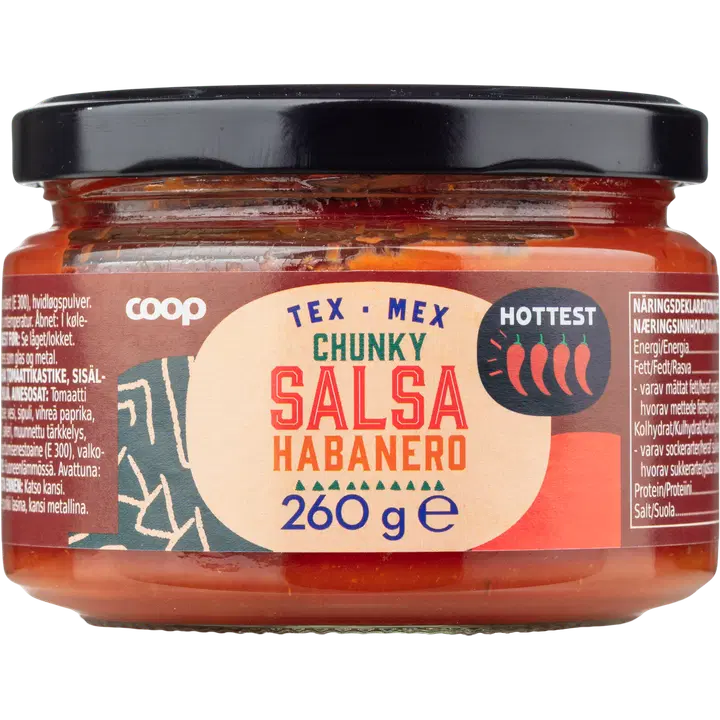 Coop salsakaste hottest habanero 260 g