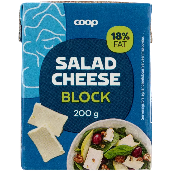 Coop salatijuust plokina, 18% rasva, 200g