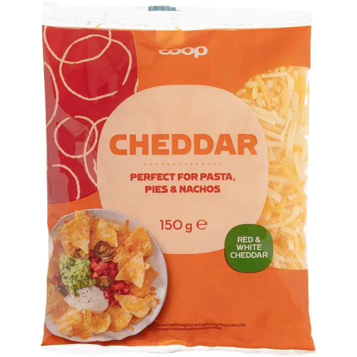 Coop Cheddar riivjuust, 34% rasva, 150g
