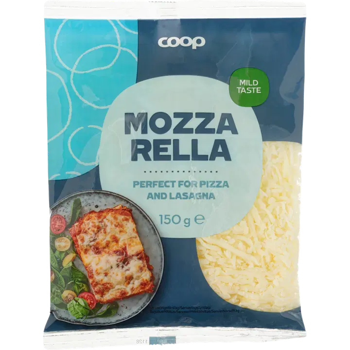 Coop Mozzarella riivjuust 21% 150g