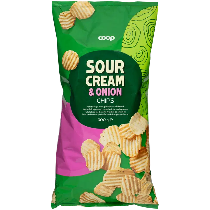 COOP Kartulikrõpsud hapukoore&sibula 300g