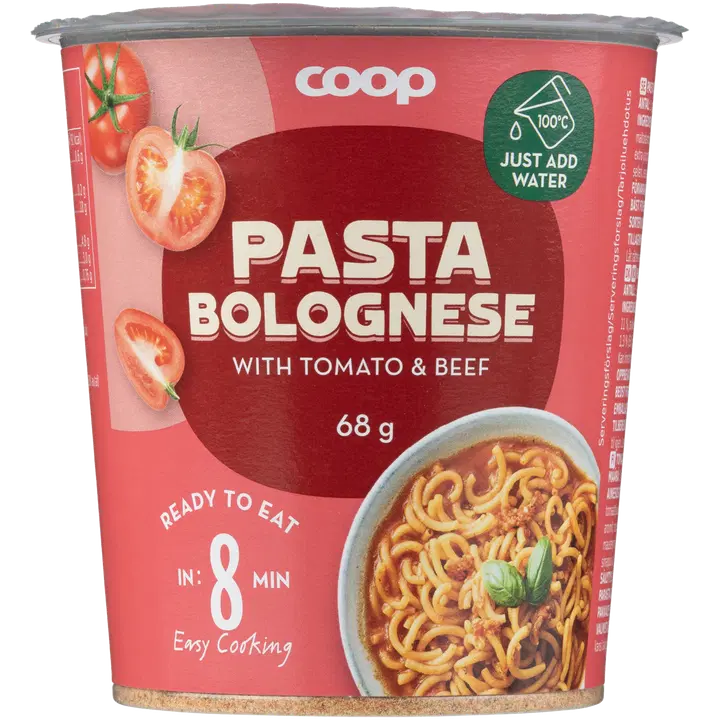 Coop pasta bolognese tomati ja veiselihaga 68 g