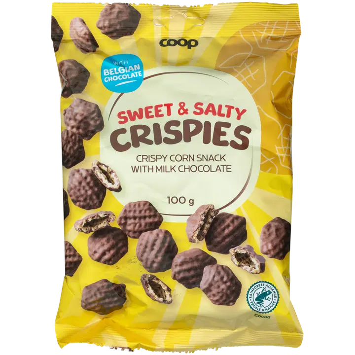 Coop krõbedad šokolaadisnäkid kotis 100g