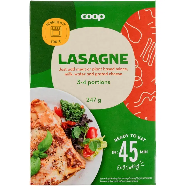 Coop lasanjeplaadid ja kastmepulber 247g
