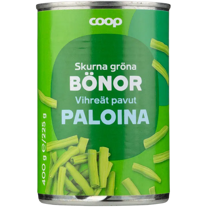 Coop tükeldatud rohelised oad soolvees 400/225g