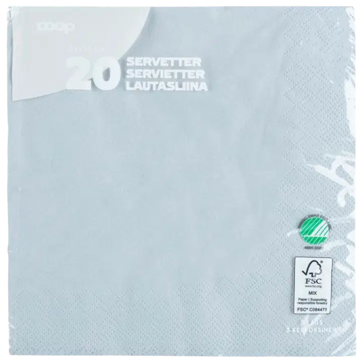 Coop salvrätik hall 33cm 20tk