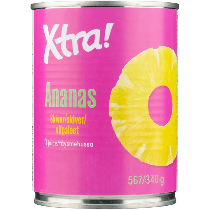 Xtra ananassiviilud ananassimahlas 567/340g