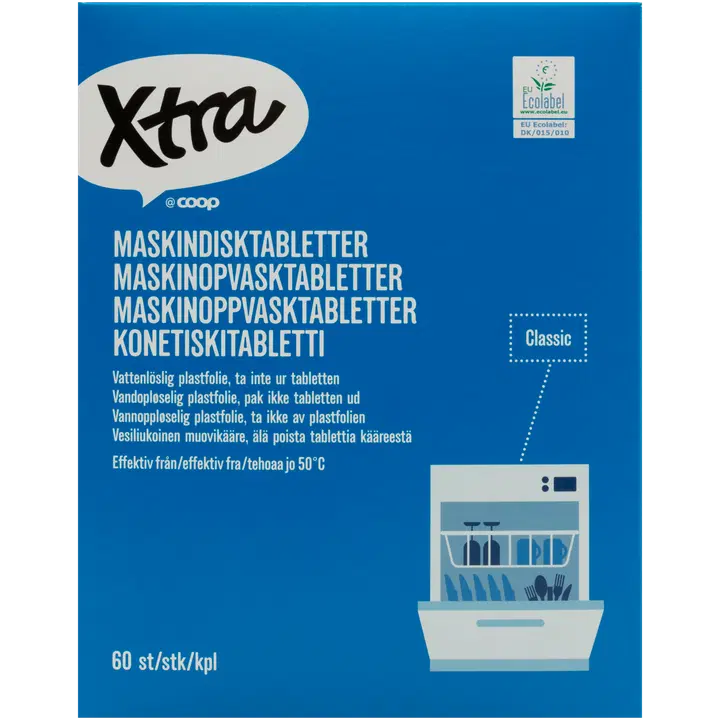 Nõudepesumasina tabletid Xtra 60tk