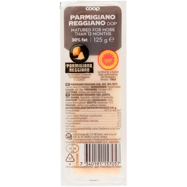 Coop Parmigiano Reggiano juust 30% 12 kuud, 125 g