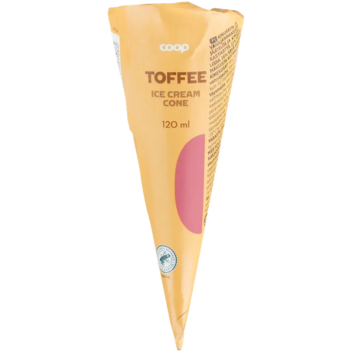 Coop Toffee koonusjäätis 69 g/120 ml