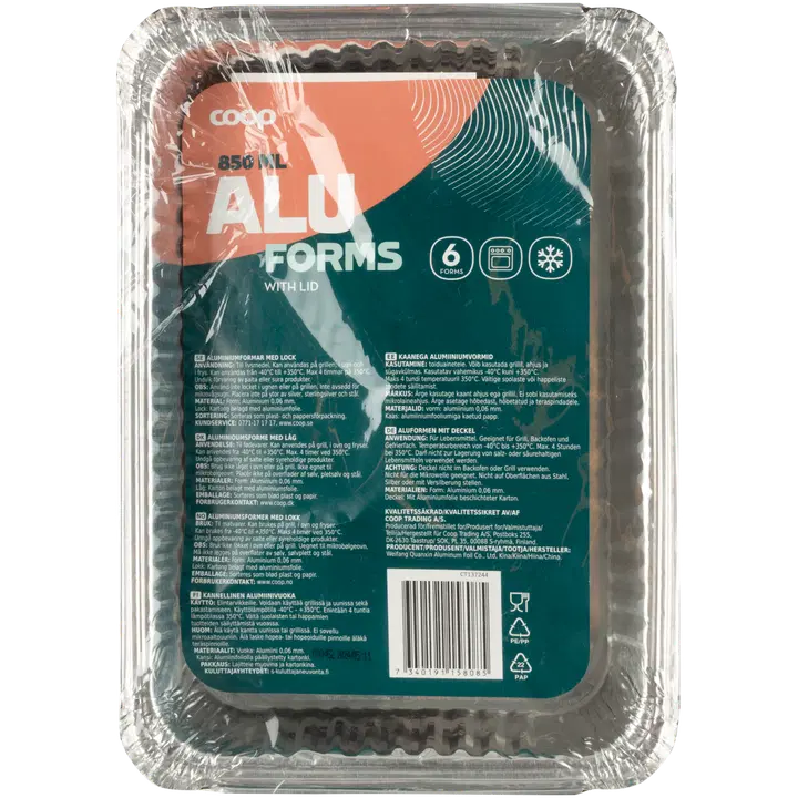 Coop alumiiniumvormid 0,85l 6tk