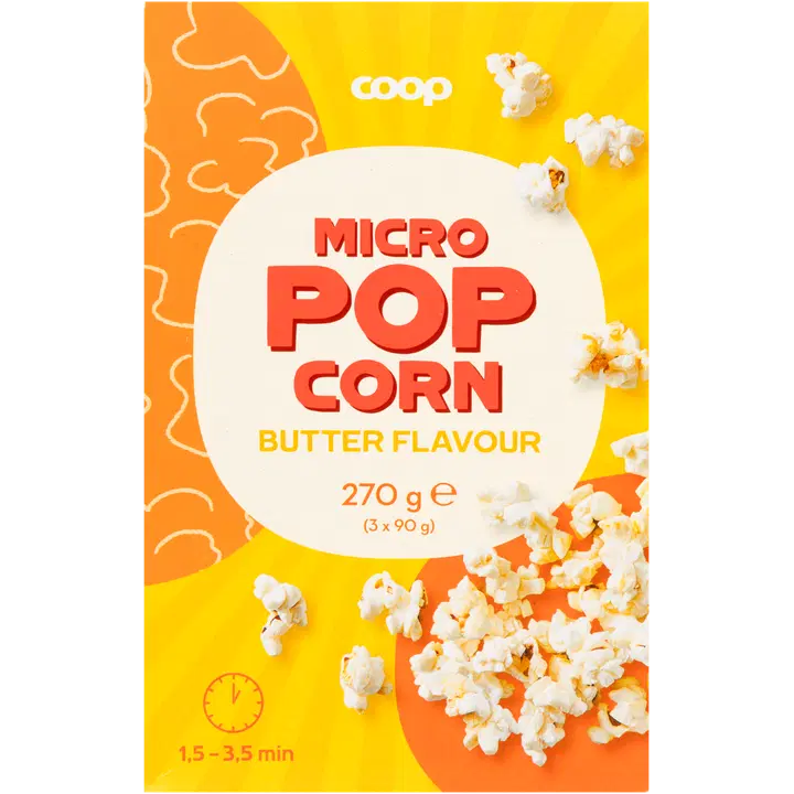Coop Micro Popcorn võiga 3-pakk