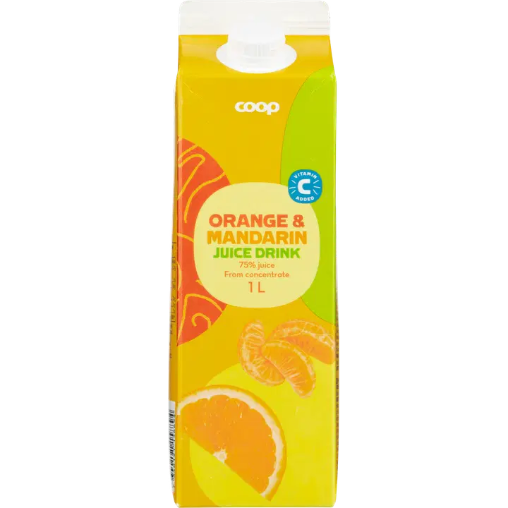 Coop apelsini-mandariinimahl 80% 1L