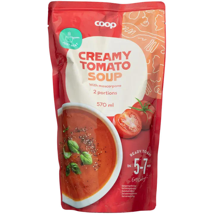 Coop tomatisupp mascarpone juustuga 1% 570ml