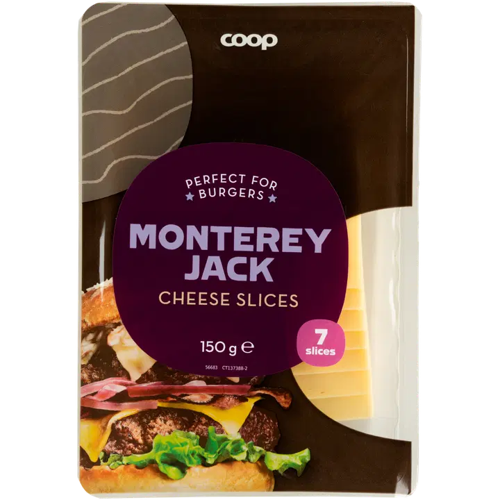 Coop Monterey Jack viilutatud juust, 31% rasva, 7 viilu, 150g
