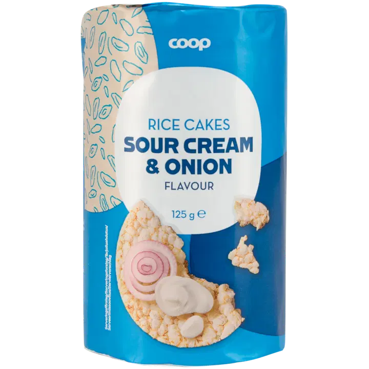 Coop hapukoore- ja sibulamaitselised riisigaletid 125g