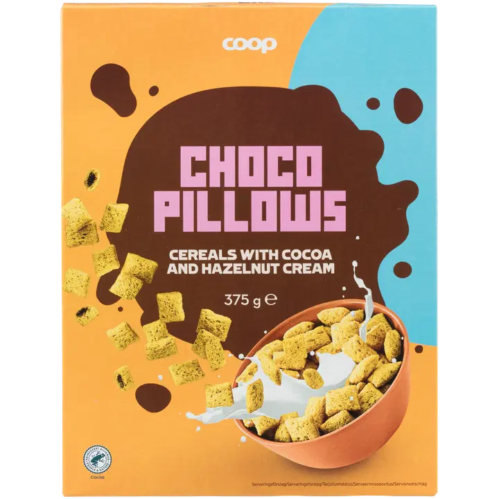 Coop kaera- ja nisupadjakesed kakao-sarapuupähklikreemida 375g