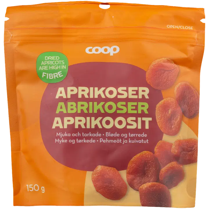 Coop kuivatatud aprikoosid 150g