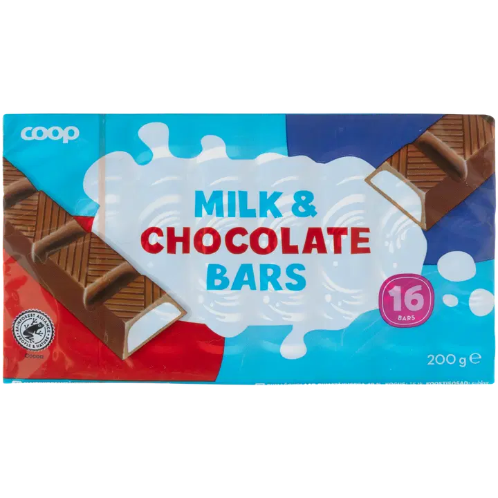 COOP Piimašokolaadi batoonid 200g 16tk