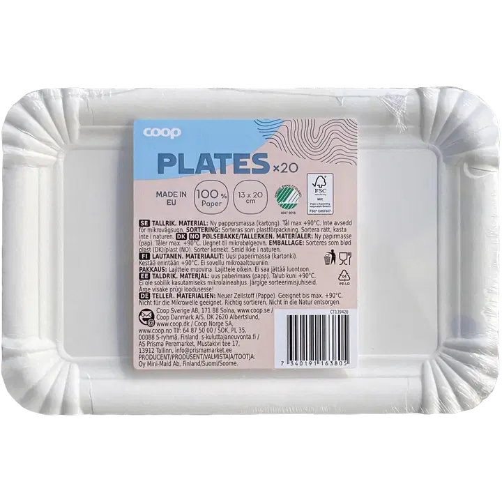 Coop papptaldrik kandiline 13x20cm 20tk