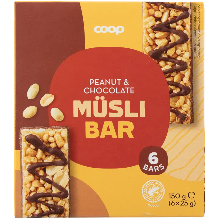 Coop müsli batoon šokolaadi-pähkli 6 tk 150g