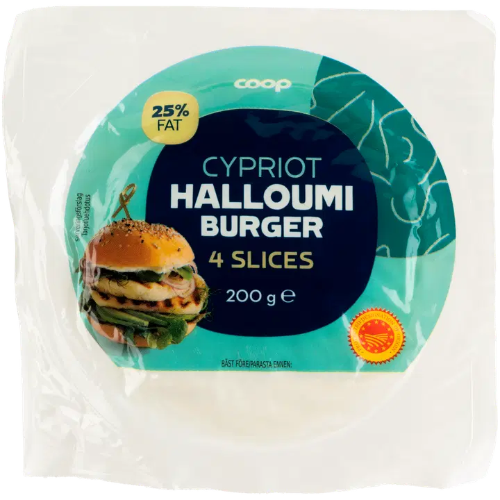 Coop küprosepärane halloumiburger 200g, 4 viilu