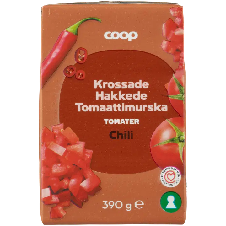 Coop hakitud tomatid tšilliga 390g