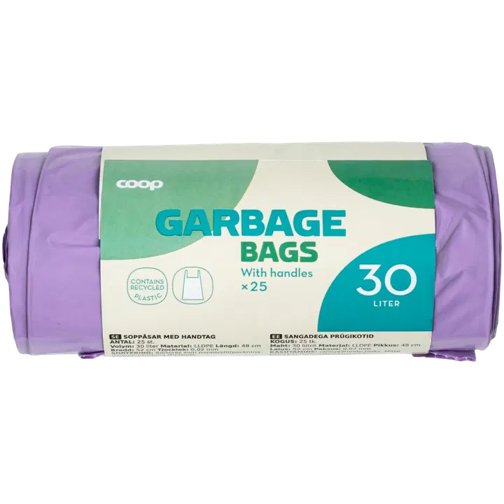 Coop prügikott 30l 25tk värviline