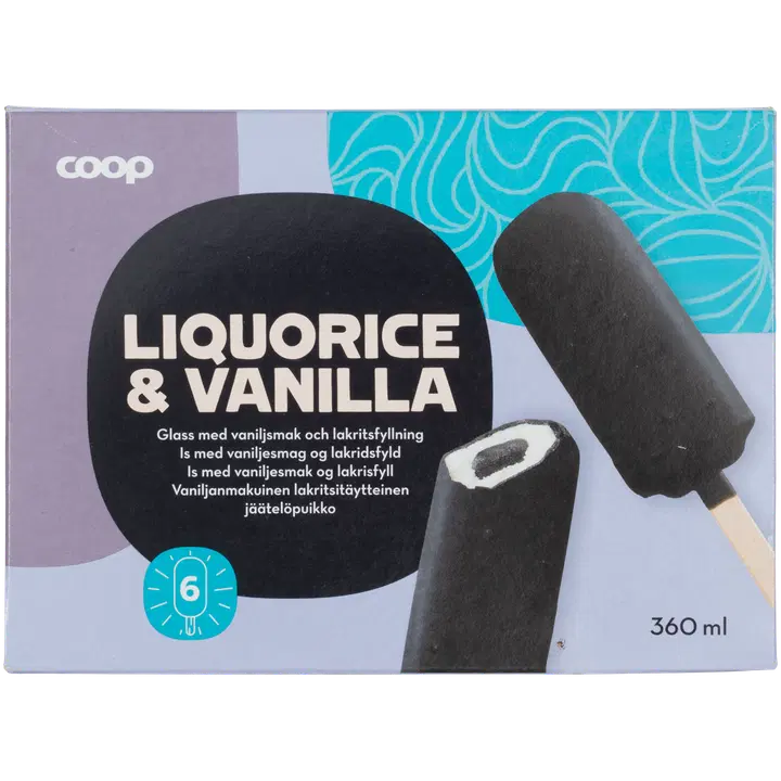 Coop Vanillijäätis Lagrits 6- pakk 360ml/270 g