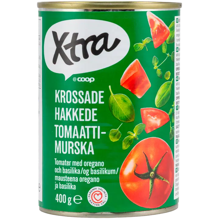 Xtra hakitud tomatid pune ja basiilikuga 400g