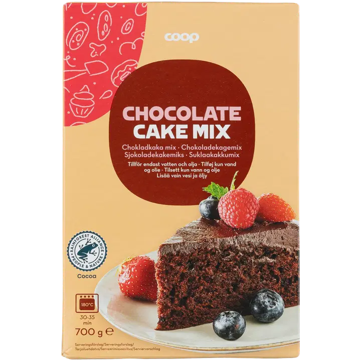 Coop šokolaadikoogisegu šokolaadihelvestega 5 % 700g