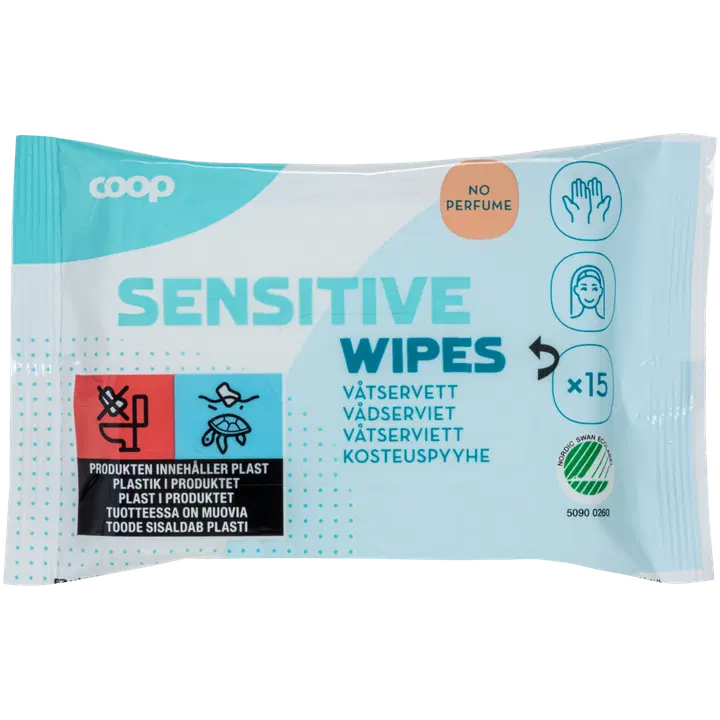 Niisked salvrätik Coop Sensitive 15tk