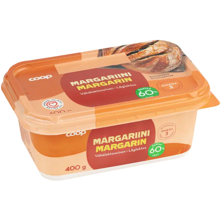 Coop vähendatud rasvasisaldusega margariin 60%, 400 g