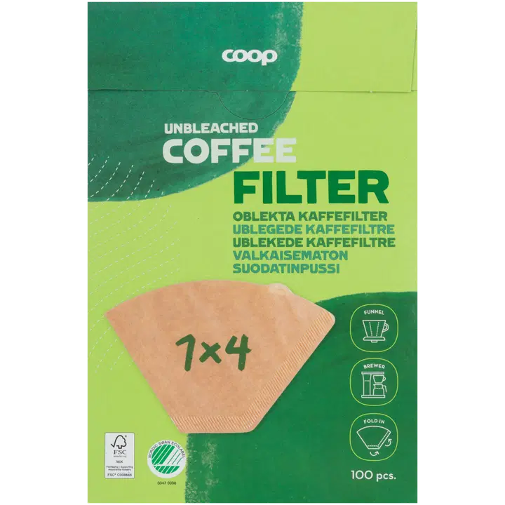 Coop kohvifiltrid nr 4 pruun 100tk