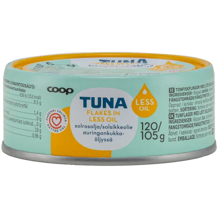 Coop tuunikalatükid väheses päevalilleõlis 120/105 g