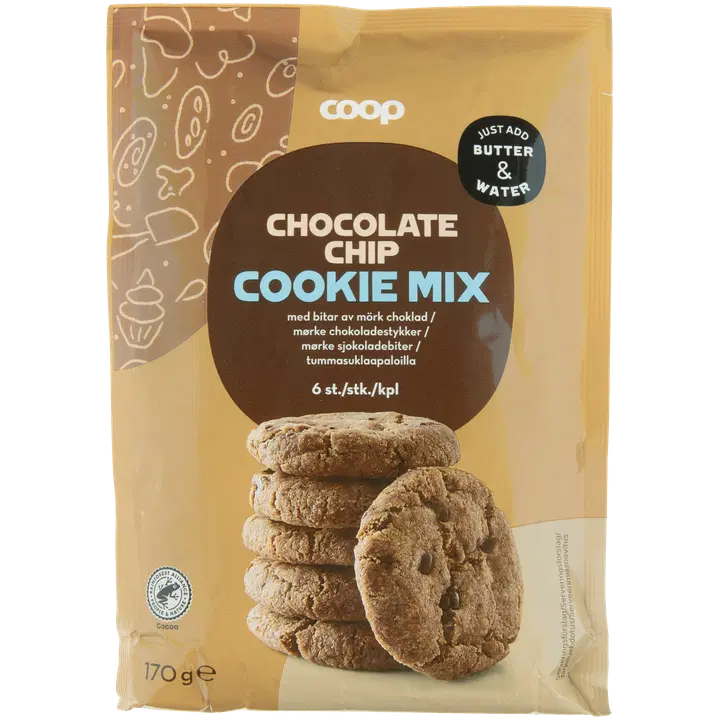 Coop küpsisesegu tumeda šokolaadi tükkidega 170g