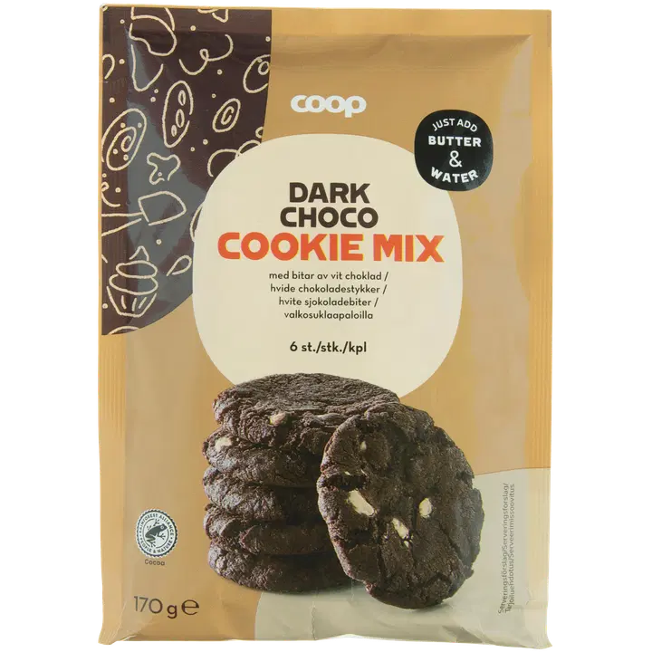 Coop küpsisesegu valge šokolaadi tükkidega 170g