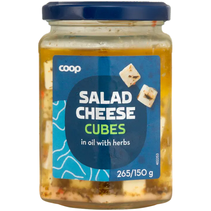 Coop salatijuustukuubikud õlis maitseürtidega, 265g