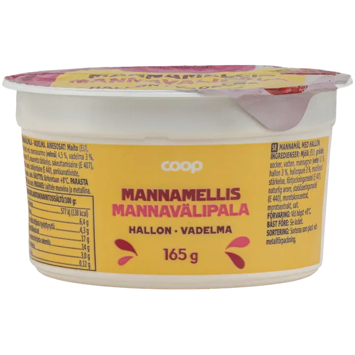 Coop vaarikamaitseline mannavahepala, 165 g