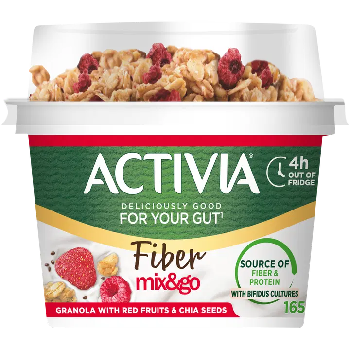 Danone Activia koos punaste marjade ja tšiia seemnetega granolaga, 165 g