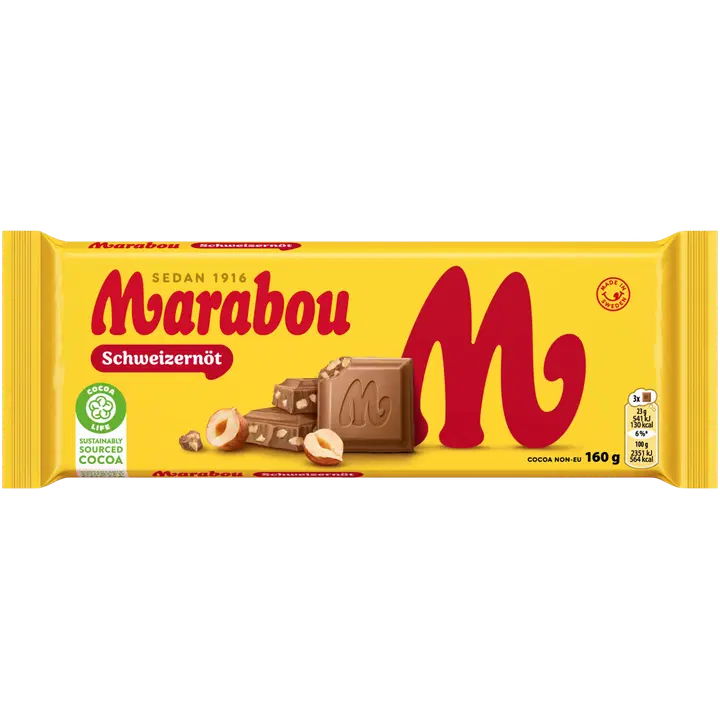 Marabou šokolaad sarapuupähklitega, 160 g